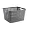 12 Pack: Gray Plastic Wicker Storage Basket by Simply Tidy®